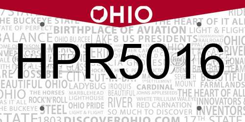 HPR5016 Ohio License Plate