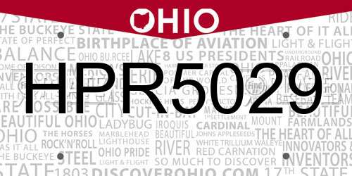 HPR5029 Ohio License Plate