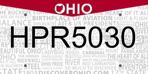 HPR5030 Ohio License Plate