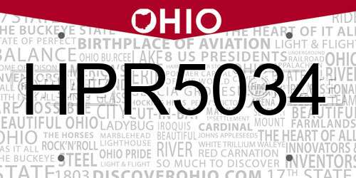 HPR5034 Ohio License Plate