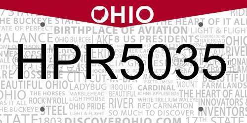 HPR5035 Ohio License Plate