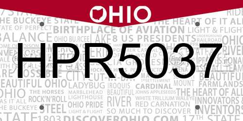 HPR5037 Ohio License Plate