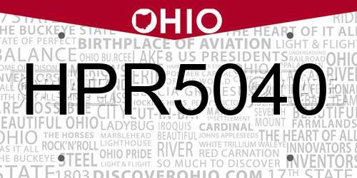 HPR5040 Ohio License Plate