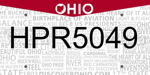 HPR5049 Ohio License Plate