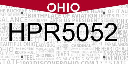 HPR5052 Ohio License Plate