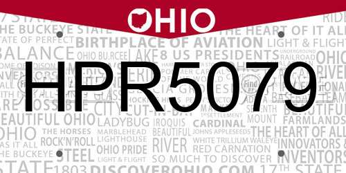 HPR5079 Ohio License Plate