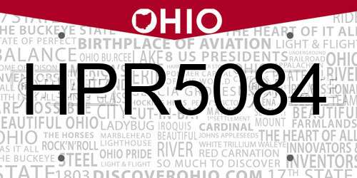 HPR5084 Ohio License Plate