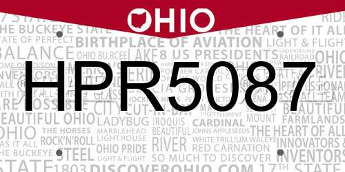HPR5087 Ohio License Plate