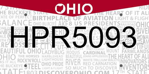 HPR5093 Ohio License Plate