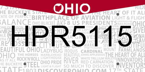HPR5115 Ohio License Plate