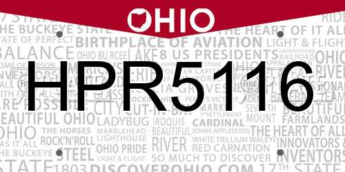 HPR5116 Ohio License Plate