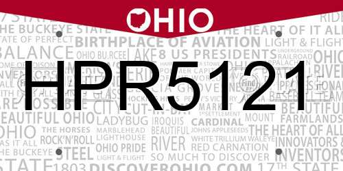 HPR5121 Ohio License Plate