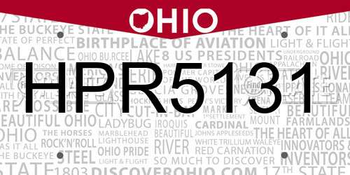 HPR5131 Ohio License Plate