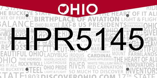 HPR5145 Ohio License Plate
