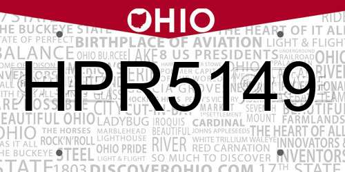 HPR5149 Ohio License Plate