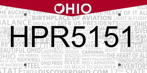 HPR5151 Ohio License Plate