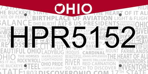 HPR5152 Ohio License Plate