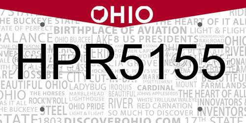 HPR5155 Ohio License Plate
