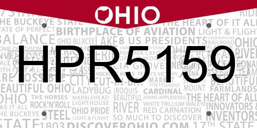 HPR5159 Ohio License Plate