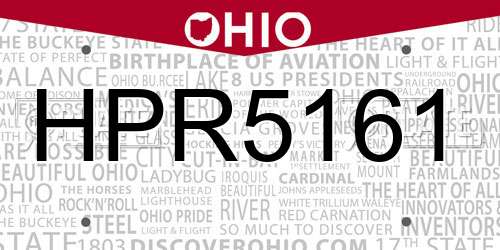 HPR5161 Ohio License Plate
