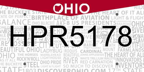 HPR5178 Ohio License Plate