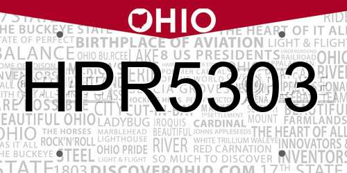 HPR5303 Ohio License Plate