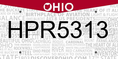 HPR5313 Ohio License Plate
