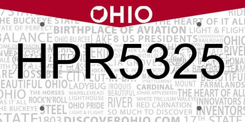 HPR5325 Ohio License Plate