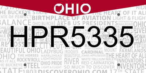 HPR5335 Ohio License Plate