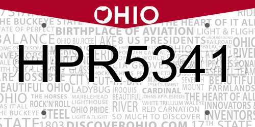 HPR5341 Ohio License Plate