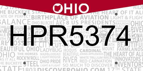 HPR5374 Ohio License Plate