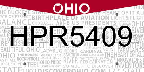 HPR5409 Ohio License Plate