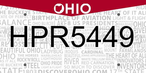 HPR5449 Ohio License Plate