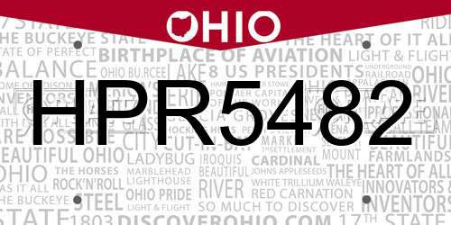 HPR5482 Ohio License Plate