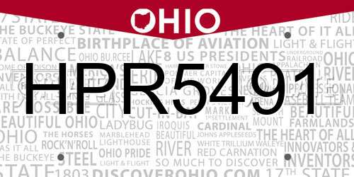 HPR5491 Ohio License Plate