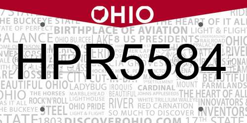 HPR5584 Ohio License Plate