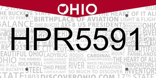 HPR5591 Ohio License Plate
