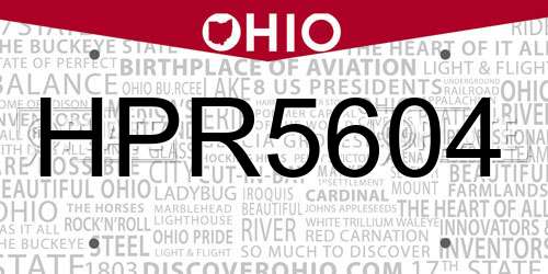 HPR5604 Ohio License Plate
