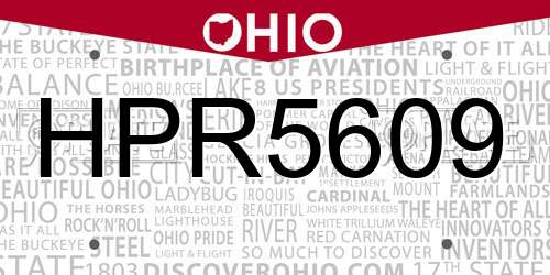 HPR5609 Ohio License Plate
