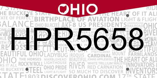 HPR5658 Ohio License Plate
