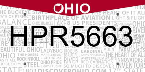 HPR5663 Ohio License Plate