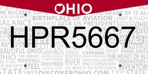 HPR5667 Ohio License Plate