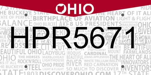 HPR5671 Ohio License Plate