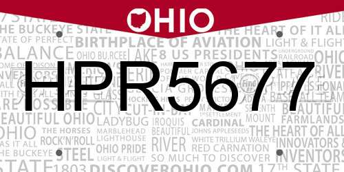 HPR5677 Ohio License Plate