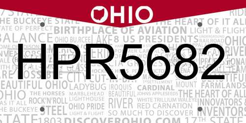 HPR5682 Ohio License Plate