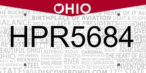 HPR5684 Ohio License Plate