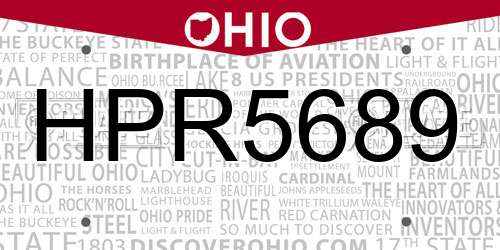 HPR5689 Ohio License Plate