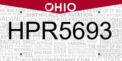 HPR5693 Ohio License Plate
