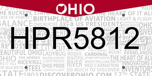 HPR5812 Ohio License Plate