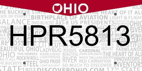 HPR5813 Ohio License Plate